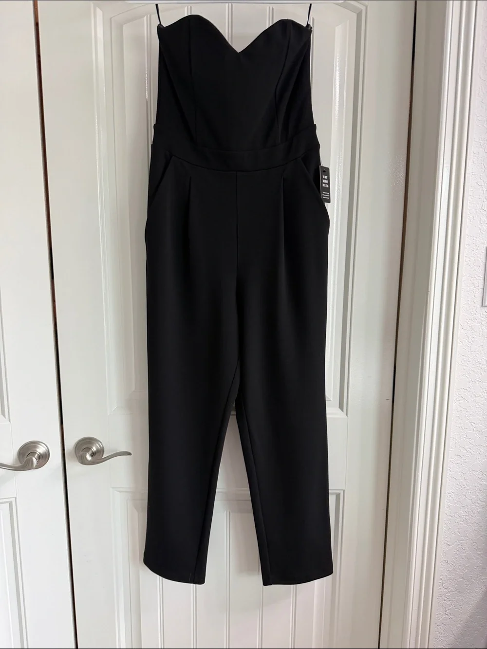 Express Black Strapless Sweetheart Jumpsuit